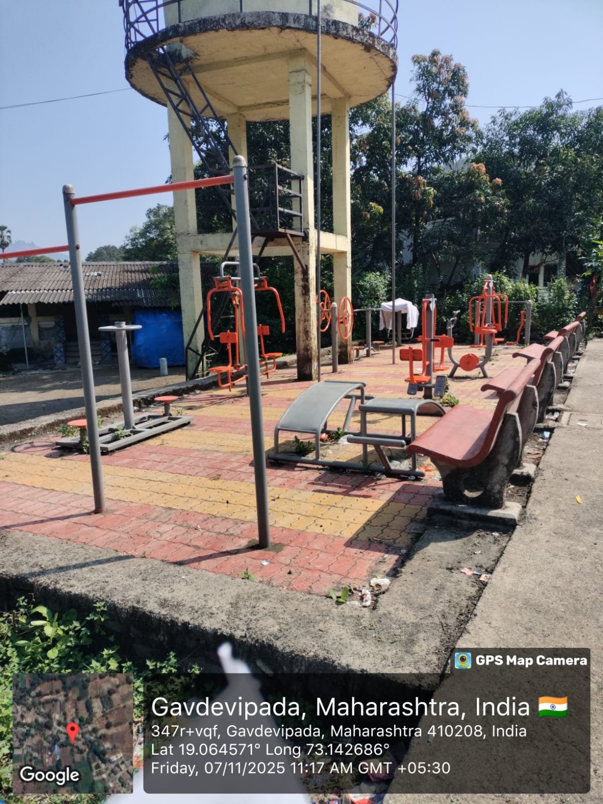 जल जीवन मिशन अंतर्गत पाण्याची टाकी व खुली व्यायाम शाळा